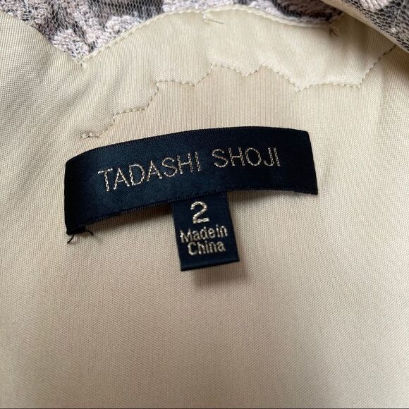 TADASHI SHOJI Sequin Embroidered Gold Gown Size 2 - Picture 12 of 16